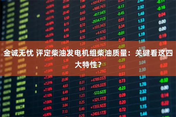 金诚无忧 评定柴油发电机组柴油质量：关键看这四大特性？
